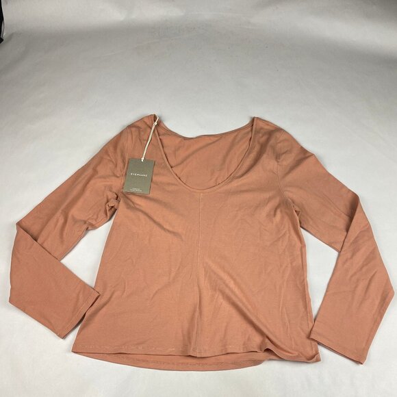 NWT Everlane Supima Scoop Back Long Sleeve Shirt Women's Size XL - Picture 3 of 14